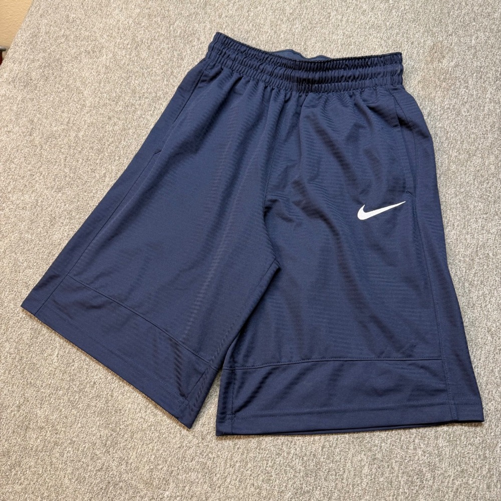 Nike Mens Navy Blue Dry-FIT Basketball Shorts Striped 831404-451 Size S